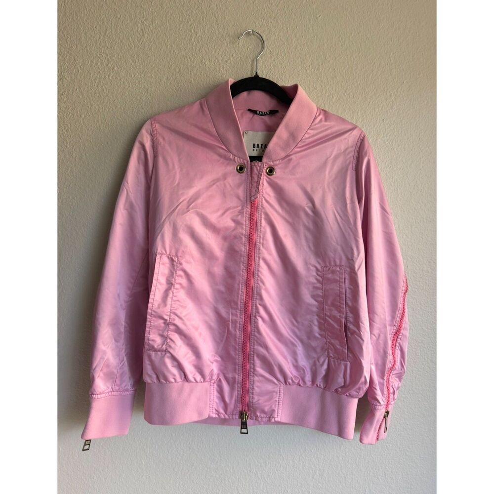 Bazar Deluxe Pink Satin Bomber Jacket - Flawless Exterior (Read Desc)